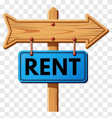 Wooden Sign Arrow With Rent Tag PNG