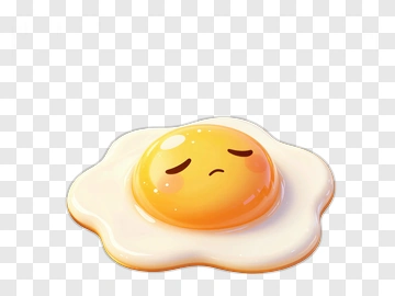 Sad Cartoon Egg Yolk PNG
