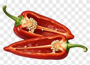 Red Bell Pepper Halved PNG