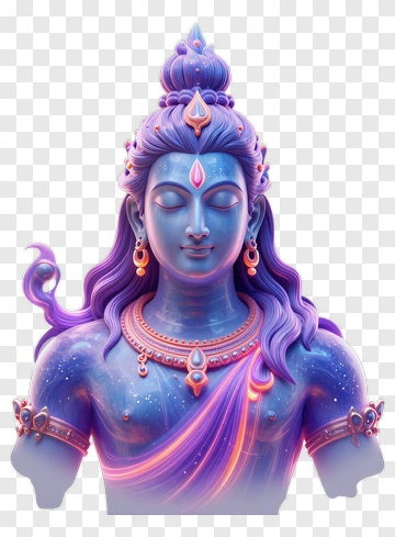 Colorful 3D Bust Of Hindu God Vishnu PNG