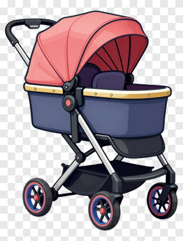 Colorful Baby Stroller PNG