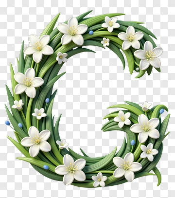 Floral Letter G PNG