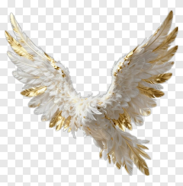Elegant White And Gold Angel Wings PNG