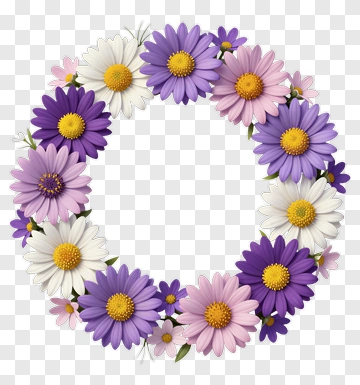 Colorful Flower Wreath PNG