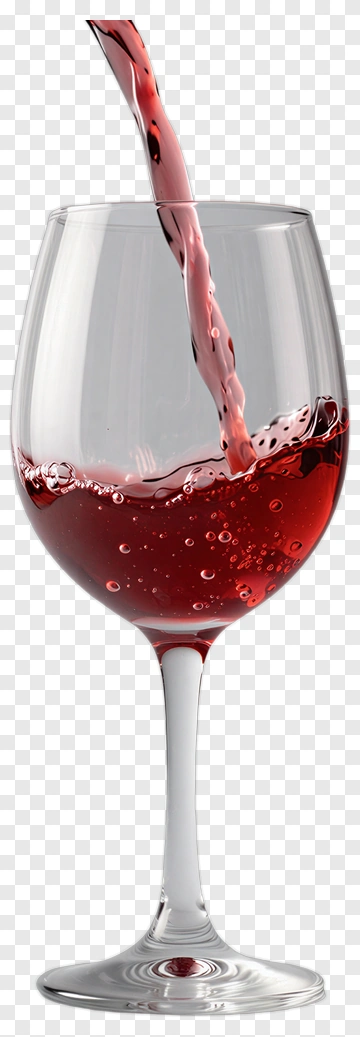 Red Wine Glass With Pouring Wine PNG