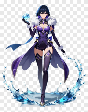 Character Holding A Water Sphere PNG