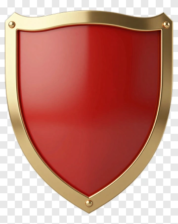 Red Shield With Gold Trim PNG