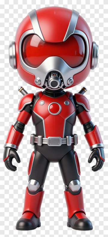 3D Cartoon Character In Red Suit PNG