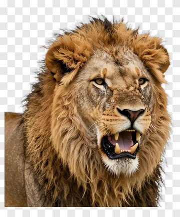 Lion With Mane Roaring PNG