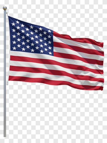 American Flag Waving In The Wind PNG