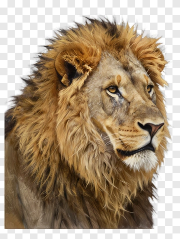 Realistic Lion Portrait PNG