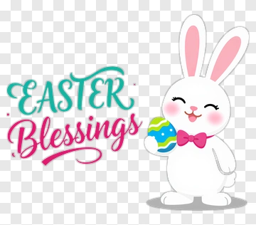 Cartoon Bunny Holding Easter Egg PNG