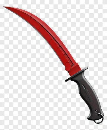 Red Curved Knife PNG