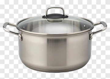 Stainless Steel Cooking Pot With Lid PNG