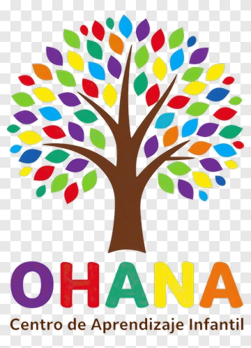 Colorful Tree With Leaves And Ohana Learning Center Text PNG