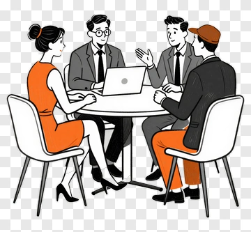 Business Team Collaborating At A Table PNG