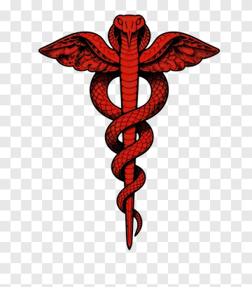 Red Medical Caduceus Symbol PNG