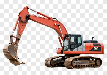 Excavator With A Large Bucket PNG