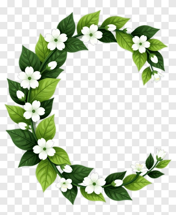 Floral Letter C Wreath PNG