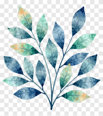Watercolor Leaf Branch PNG