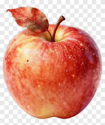 Red Apple With Leaf PNG