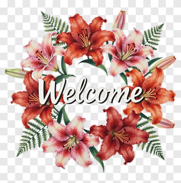 Welcome Floral Wreath PNG
