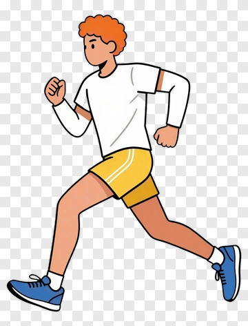 Cartoon Runner In Yellow Shorts PNG