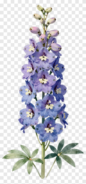 Watercolor Purple Flower PNG