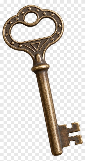 Vintage Key With Decorative Handle PNG