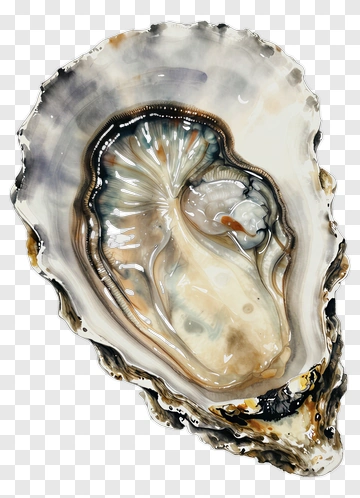 Open Oyster With Pearl PNG