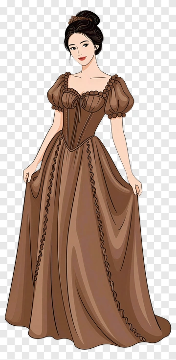 Woman In Brown Dress PNG