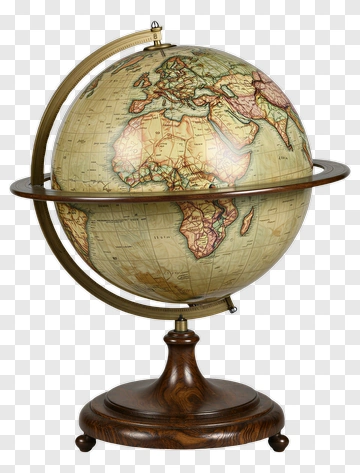 Globe On Wooden Stand PNG