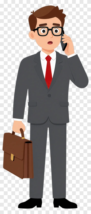 Businessman Holding A Briefcase And Talking On The Phone PNG