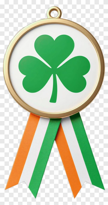 Shamrock Medal With Ribbon PNG