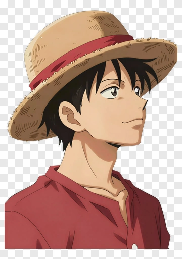 Anime Character Wearing A Straw Hat PNG