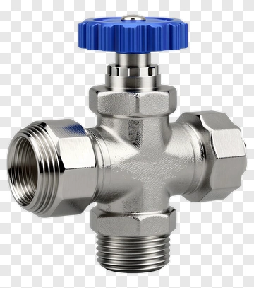 Water Valve With Blue Handle PNG