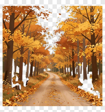 Autumn Forest Pathway PNG