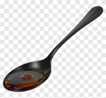 Black Spoon With Syrup PNG