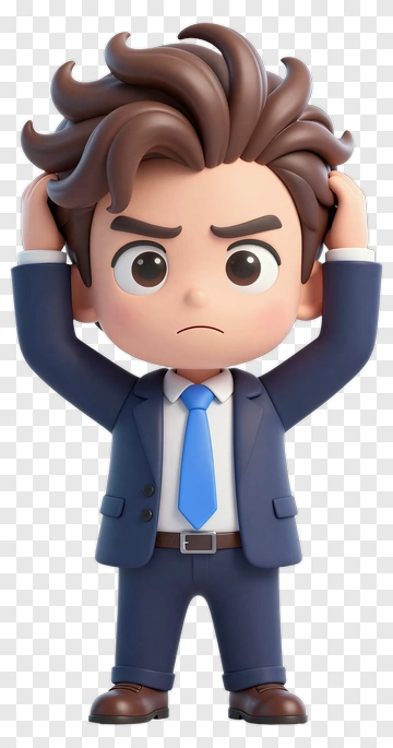 Frustrated Cartoon Businessman PNG