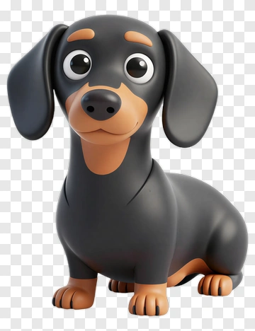 3D Dachshund Dog PNG