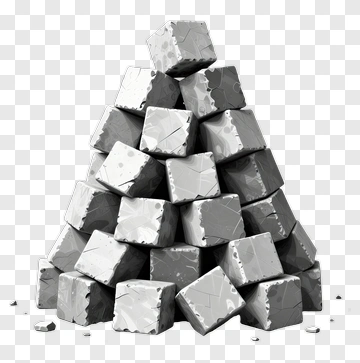 Pyramid Of Gray Ice Cubes PNG