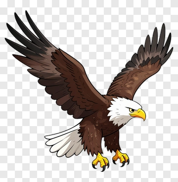 Cartoon Eagle With Outstretched Wings PNG