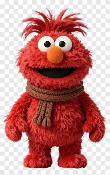 Elmo Character With Scarf PNG