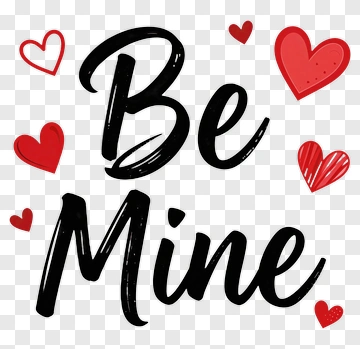 Be Mine With Hearts PNG