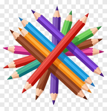 Colorful Pencils Arranged In A Star Pattern PNG