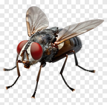 Realistic Housefly With Red Eyes PNG