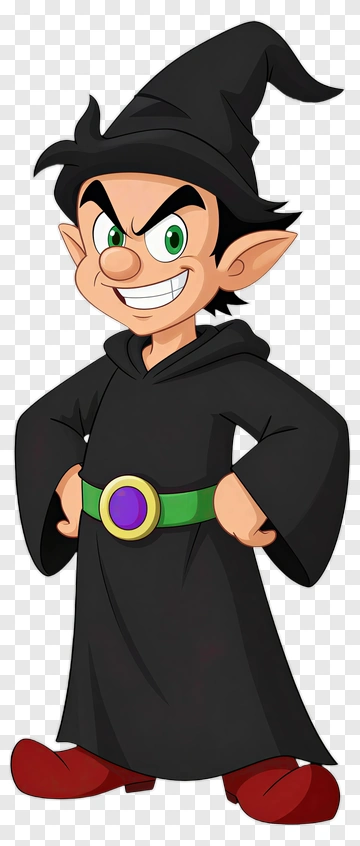 Cartoon Wizard Boy Smiling PNG