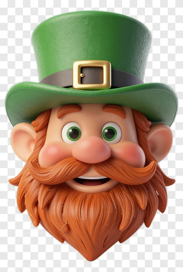 Cartoon Leprechaun With Green Hat PNG