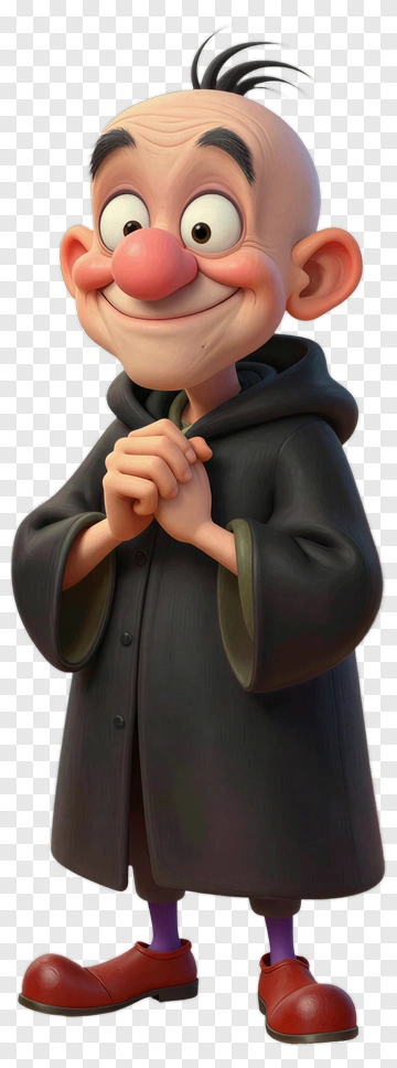 Cartoon Character In Black Cloak PNG