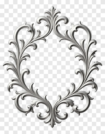 Ornate Silver Frame PNG